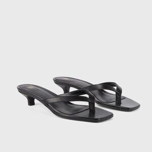 Toteme Leather Heeled Flip Flop